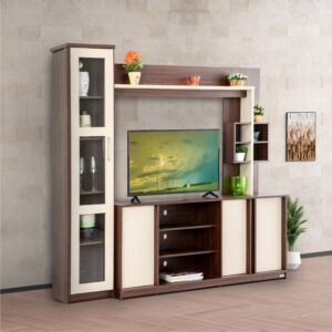 PIYESTRA Engineered Wood Oliver Dual Tone Wall unit In Melamine Finish