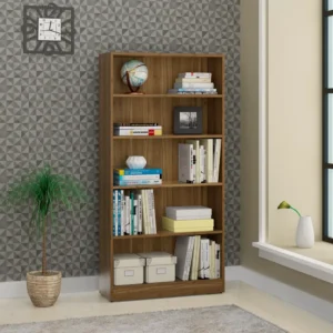 kosmo Large William Bookcase In Natural Teak Colour Finish