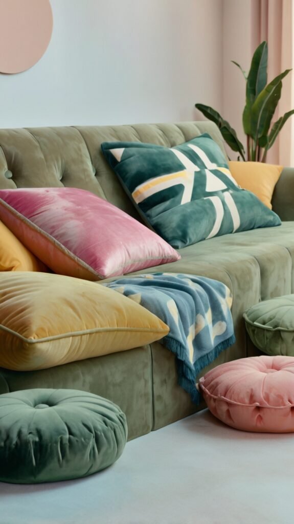 9 Holi Essential Tips to Protect Your Furniture 3 Leonardo Kino XL A cozy sofa with colorful cushions pink yello 1